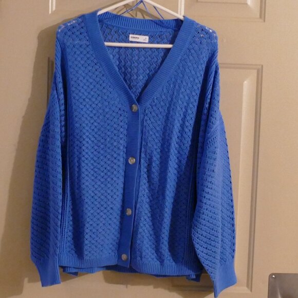 Plus Size Sonoma Goods For Life Button-Front Crochet Cardigan - Picture 2 of 11